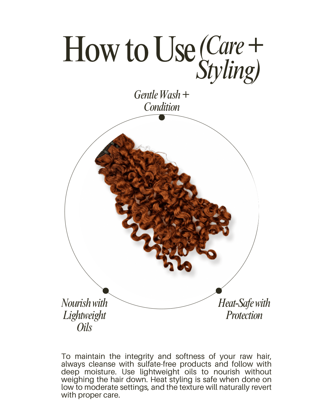 Raw Curly Copper Cashmere - ANJAE MONEA COLLECTION