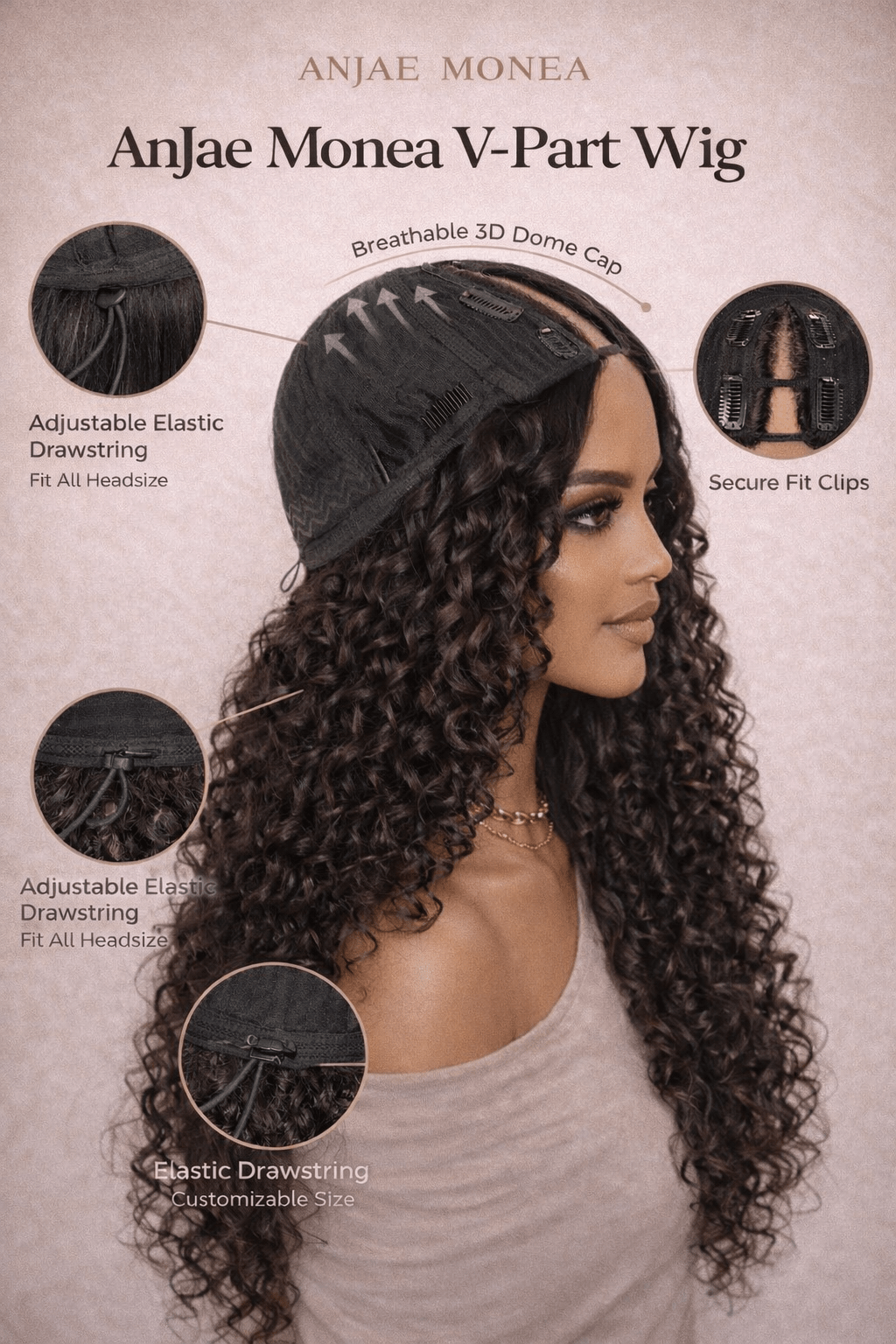 Raw Afrik Curly V - Part Wig - ANJAE MONEA BEAUTY