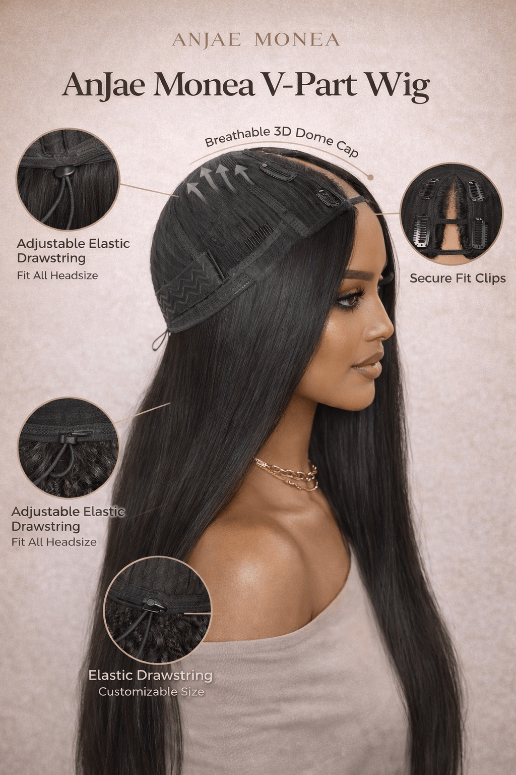 Raw Armenian Striaght V - Part Wig - ANJAE MONEA BEAUTY